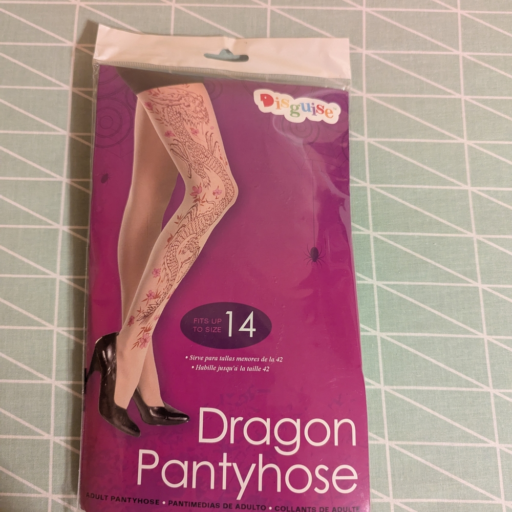 Disguise Dragon Pantyhose - Pink and Black